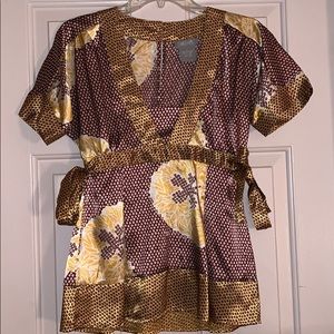 Super cute silk blouse with side ties